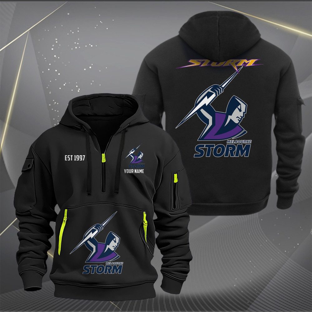 NRL Melbourne Storm Personalized Half-zip Hoodie Gift For Fans NRL Melbourne Storm Personalized Half-zip Hoodie Gift For Fans