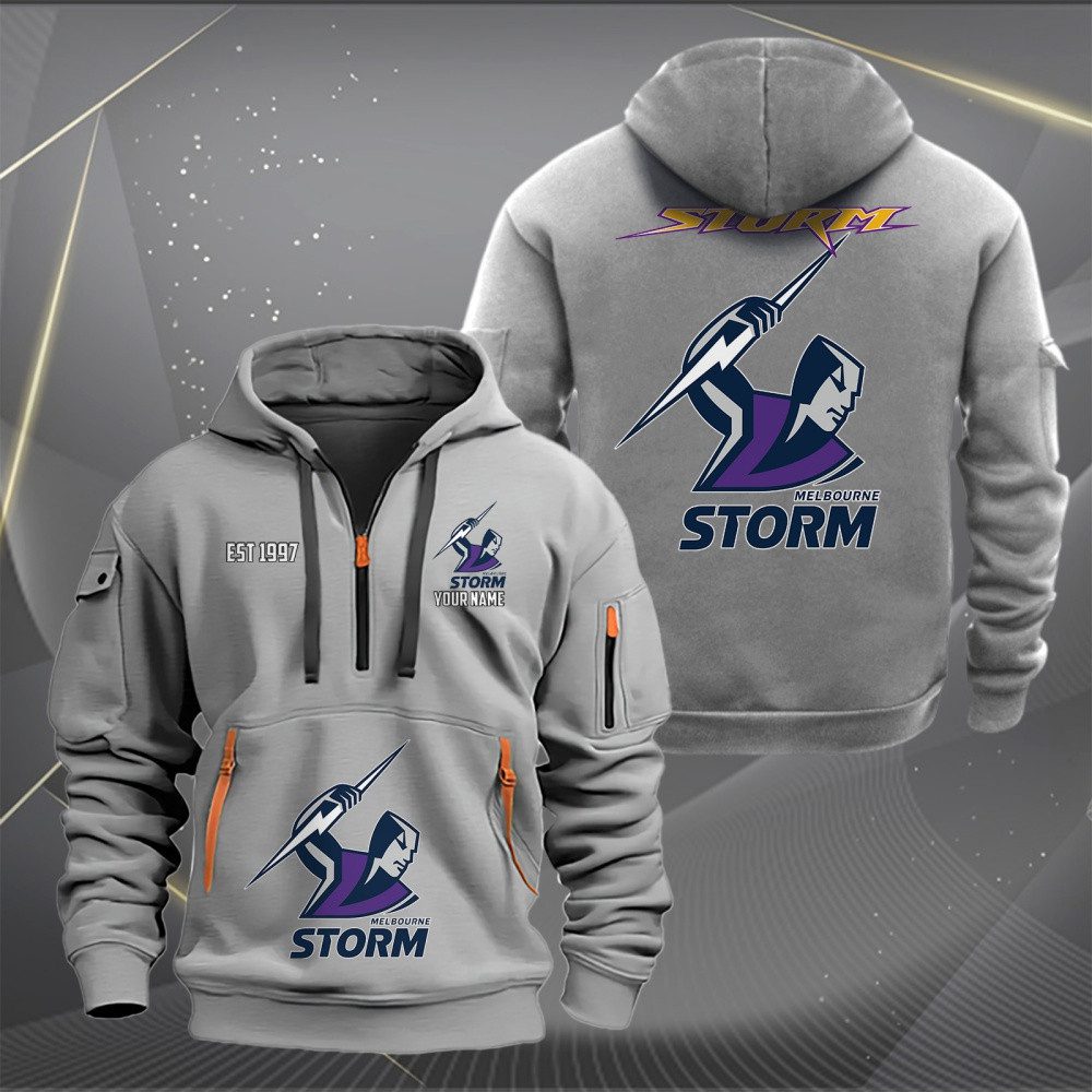 NRL Melbourne Storm Personalized Half-zip Hoodie Gift For Fans NRL Melbourne Storm Personalized Half-zip Hoodie Gift For Fans