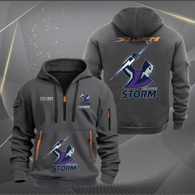 NRL Melbourne Storm Personalized Half-zip Hoodie Gift For Fans