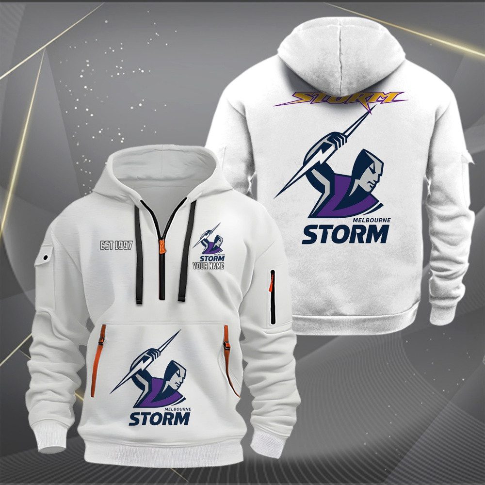 NRL Melbourne Storm Personalized Half-zip Hoodie Gift For Fans NRL Melbourne Storm Personalized Half-zip Hoodie Gift For Fans