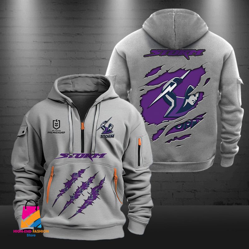 NRL Melbourne Storm Half-zip Hoodie Gift For Fans NRL Melbourne Storm Half-zip Hoodie Gift For Fans
