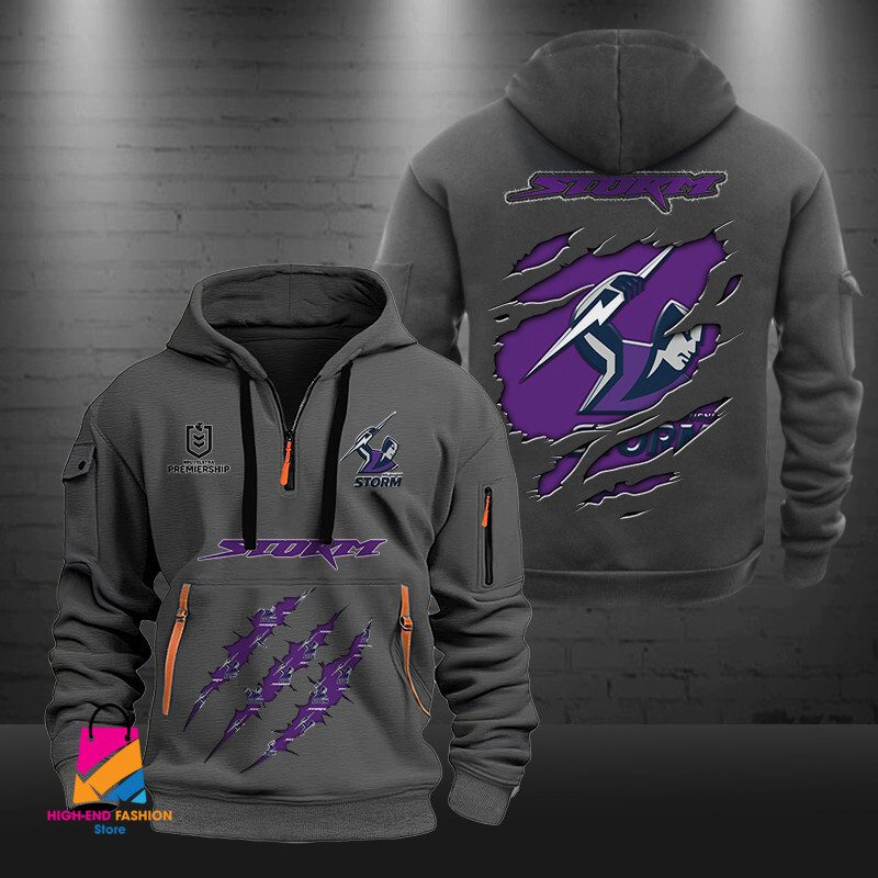 NRL Melbourne Storm Half-zip Hoodie Gift For Fans NRL Melbourne Storm Half-zip Hoodie Gift For Fans