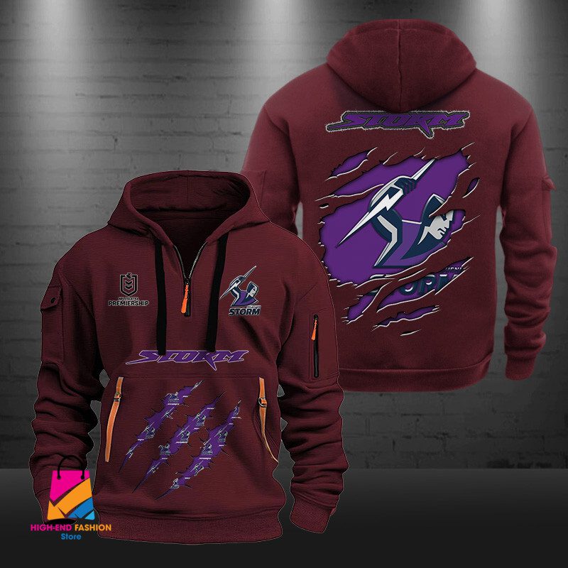 NRL Melbourne Storm Half-zip Hoodie Gift For Fans NRL Melbourne Storm Half-zip Hoodie Gift For Fans
