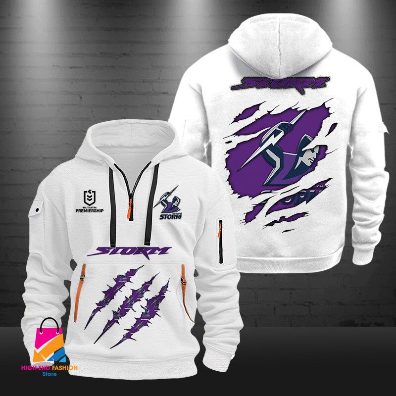 NRL Melbourne Storm Half-zip Hoodie Gift For Fans NRL Melbourne Storm Half-zip Hoodie Gift For Fans