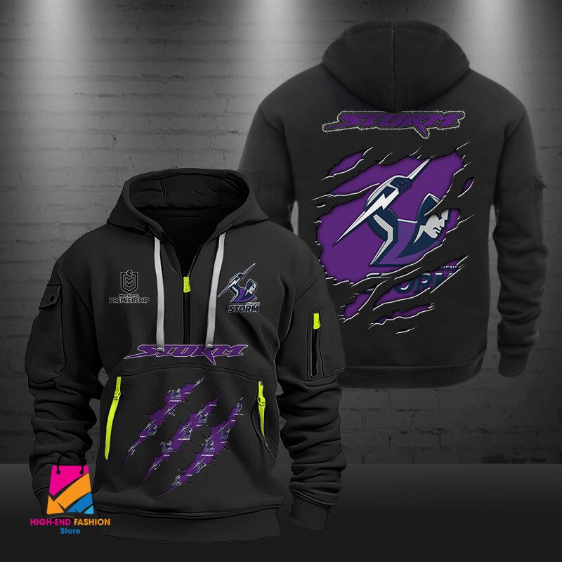 NRL Melbourne Storm Half-zip Hoodie Gift For Fans NRL Melbourne Storm Half-zip Hoodie Gift For Fans