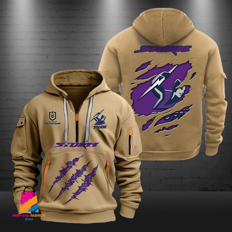 NRL Melbourne Storm Half-zip Hoodie Gift For Fans NRL Melbourne Storm Half-zip Hoodie Gift For Fans