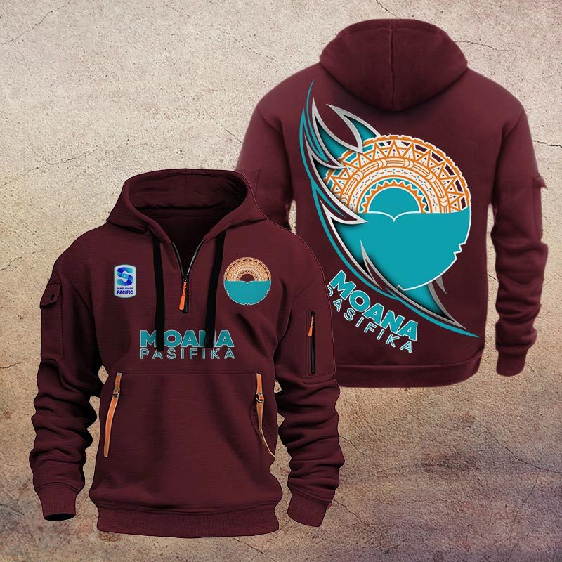 Super Rugby Moana Pasifika Half-zip Hoodie Gift For Fans Super Rugby Moana Pasifika Half-zip Hoodie Gift For Fans