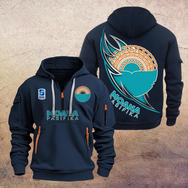 Super Rugby Moana Pasifika Half-zip Hoodie Gift For Fans Super Rugby Moana Pasifika Half-zip Hoodie Gift For Fans