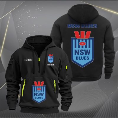 NRL New South Wales Blues Personalized Half-zip Hoodie Gift For Fans