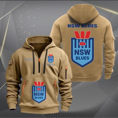 NRL New South Wales Blues Personalized Half-zip Hoodie Gift For Fans