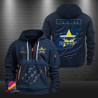 NRL North Queensland Cowboys Half-zip Hoodie Gift For Fans