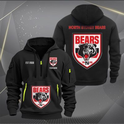 NRL North Sydney Bears Personalized Half-zip Hoodie Gift For Fans