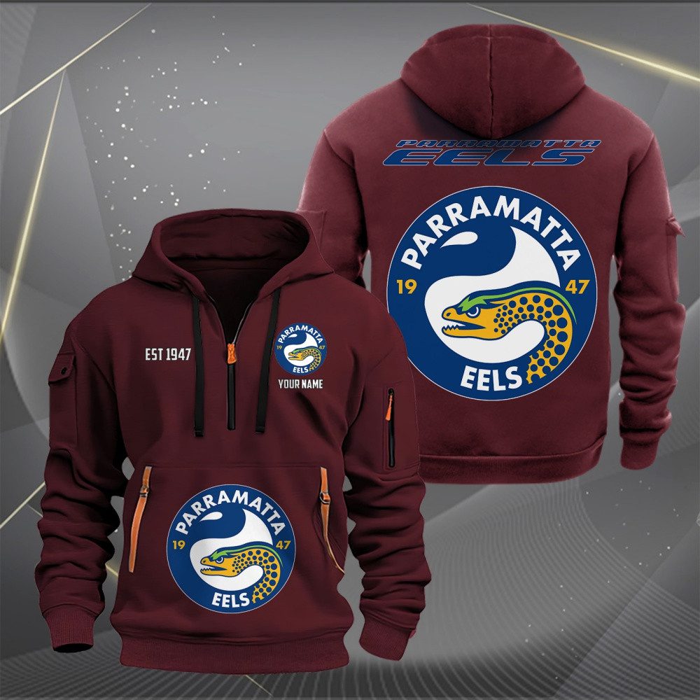 NRL Parramatta Eels Personalized Half-zip Hoodie Gift For Fans NRL Parramatta Eels Personalized Half-zip Hoodie Gift For Fans