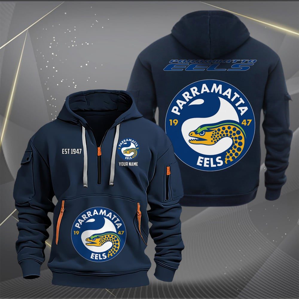 NRL Parramatta Eels Personalized Half-zip Hoodie Gift For Fans NRL Parramatta Eels Personalized Half-zip Hoodie Gift For Fans