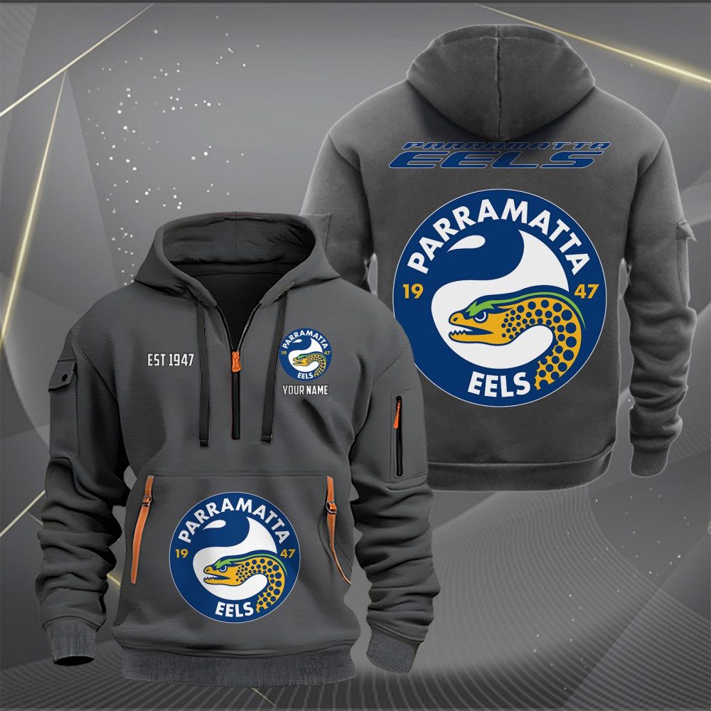 NRL Parramatta Eels Personalized Half-zip Hoodie Gift For Fans NRL Parramatta Eels Personalized Half-zip Hoodie Gift For Fans