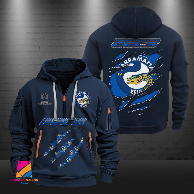 NRL Parramatta Eels Half-zip Hoodie Gift For Fans NRL Parramatta Eels Half-zip Hoodie Gift For Fans