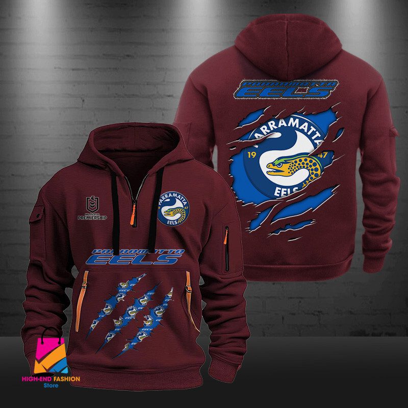 NRL Parramatta Eels Half-zip Hoodie Gift For Fans NRL Parramatta Eels Half-zip Hoodie Gift For Fans