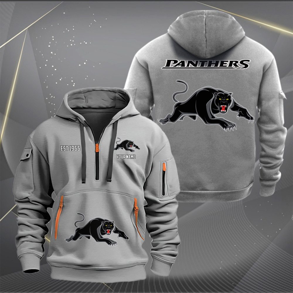NRL Penrith Panthers Personalized Half-zip Hoodie Gift For Fans NRL Penrith Panthers Personalized Half-zip Hoodie Gift For Fans