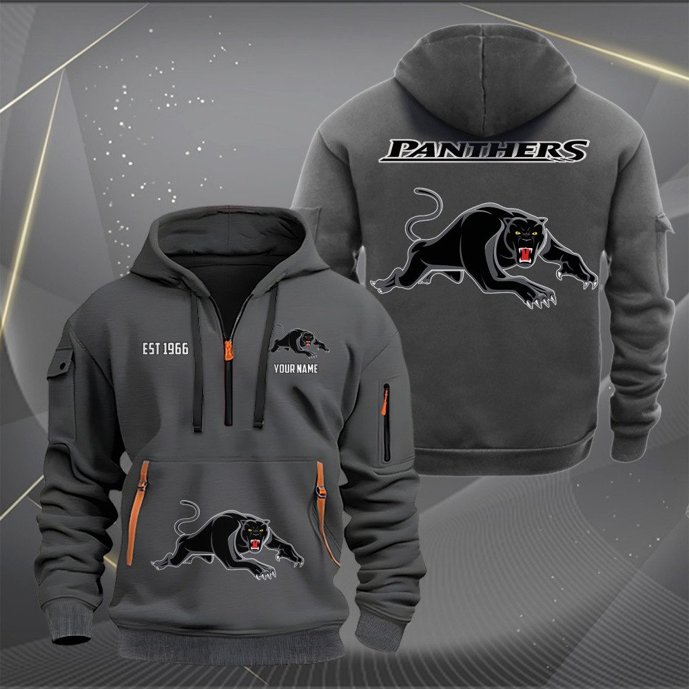 NRL Penrith Panthers Personalized Half-zip Hoodie Gift For Fans NRL Penrith Panthers Personalized Half-zip Hoodie Gift For Fans