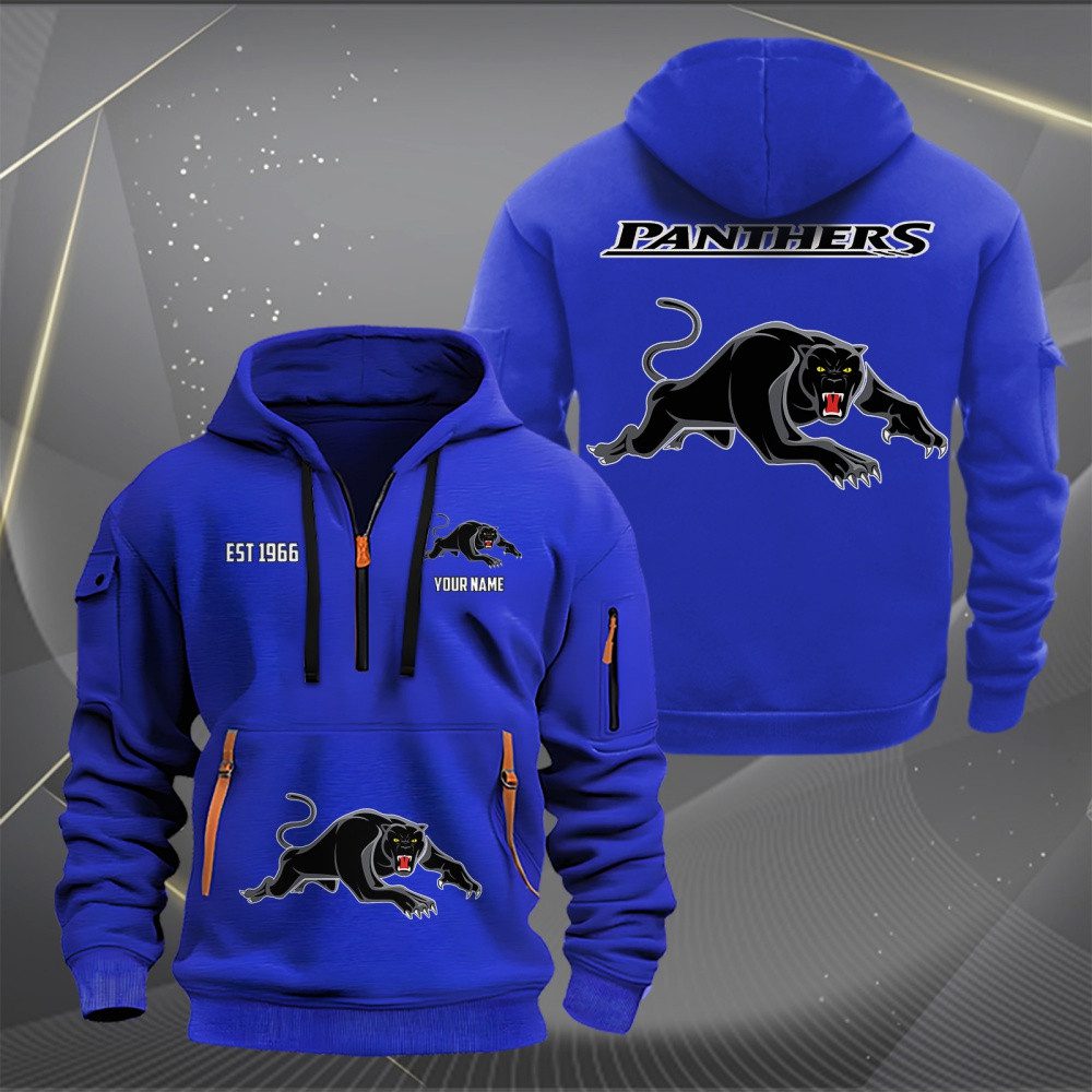 NRL Penrith Panthers Personalized Half-zip Hoodie Gift For Fans NRL Penrith Panthers Personalized Half-zip Hoodie Gift For Fans