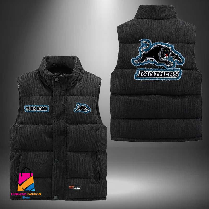 NRL Penrith Panthers Personalized Style Sleeveless Puffer Jacket Gift For Fans NRL Penrith Panthers Personalized Style Sleeveless Puffer Jacket Gift For Fans