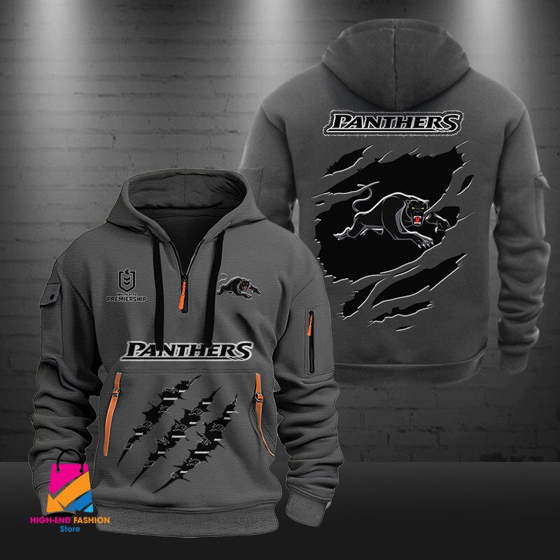 NRL Penrith Panthers Half-zip Hoodie Gift For Fans NRL Penrith Panthers Half-zip Hoodie Gift For Fans