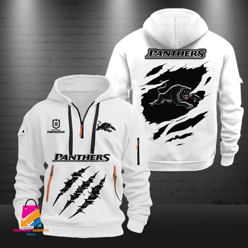 NRL Penrith Panthers Half-zip Hoodie Gift For Fans NRL Penrith Panthers Half-zip Hoodie Gift For Fans
