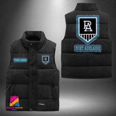 AFL Port Adelaide Football Personalized Style Sleeveless Puffer Jacket Gift For Fans