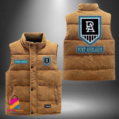 AFL Port Adelaide Football Personalized Style Sleeveless Puffer Jacket Gift For Fans