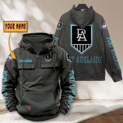 AFL Port Adelaide Power Personalized Tactical  Half-zip Hoodie Gift For Fans