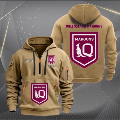 NRL Queensland Maroons Personalized Half-zip Hoodie Gift For Fans