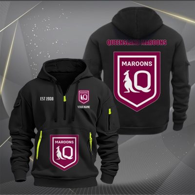 NRL Queensland Maroons Personalized Half-zip Hoodie Gift For Fans