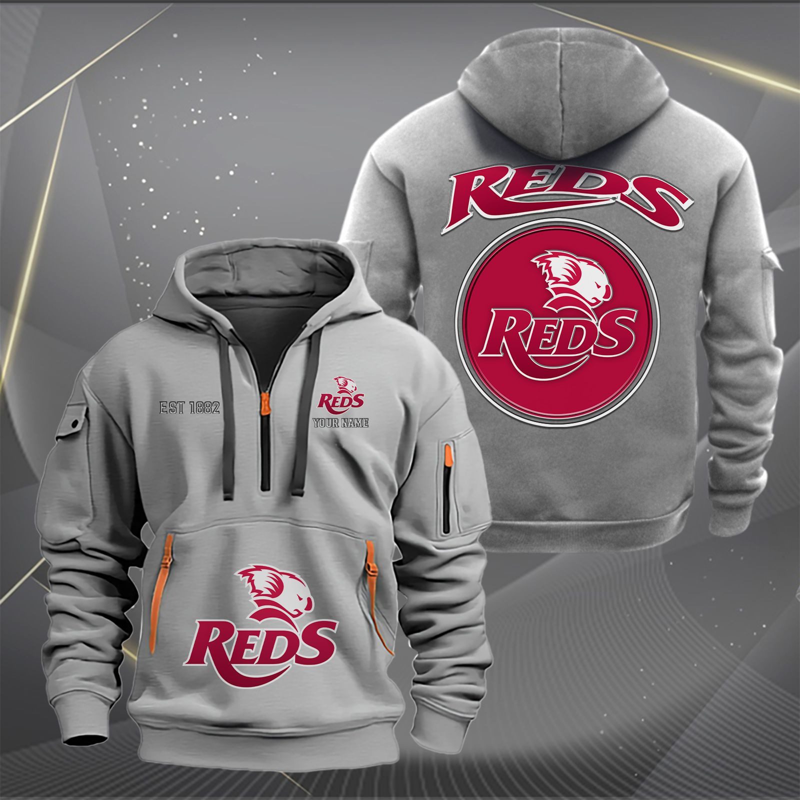 Super Rugby Queensland Reds Personalized Half-zip Hoodie Gift For Fans Super Rugby Queensland Reds Personalized Half-zip Hoodie Gift For Fans