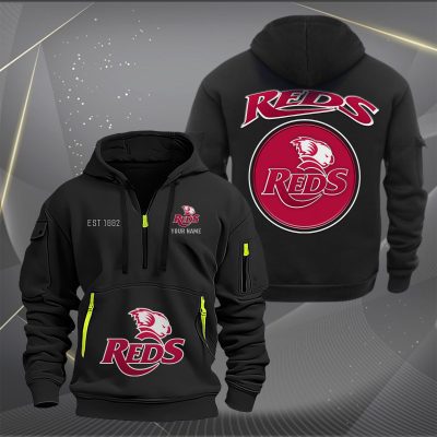 Super Rugby Queensland Reds Personalized Half-zip Hoodie Gift For Fans