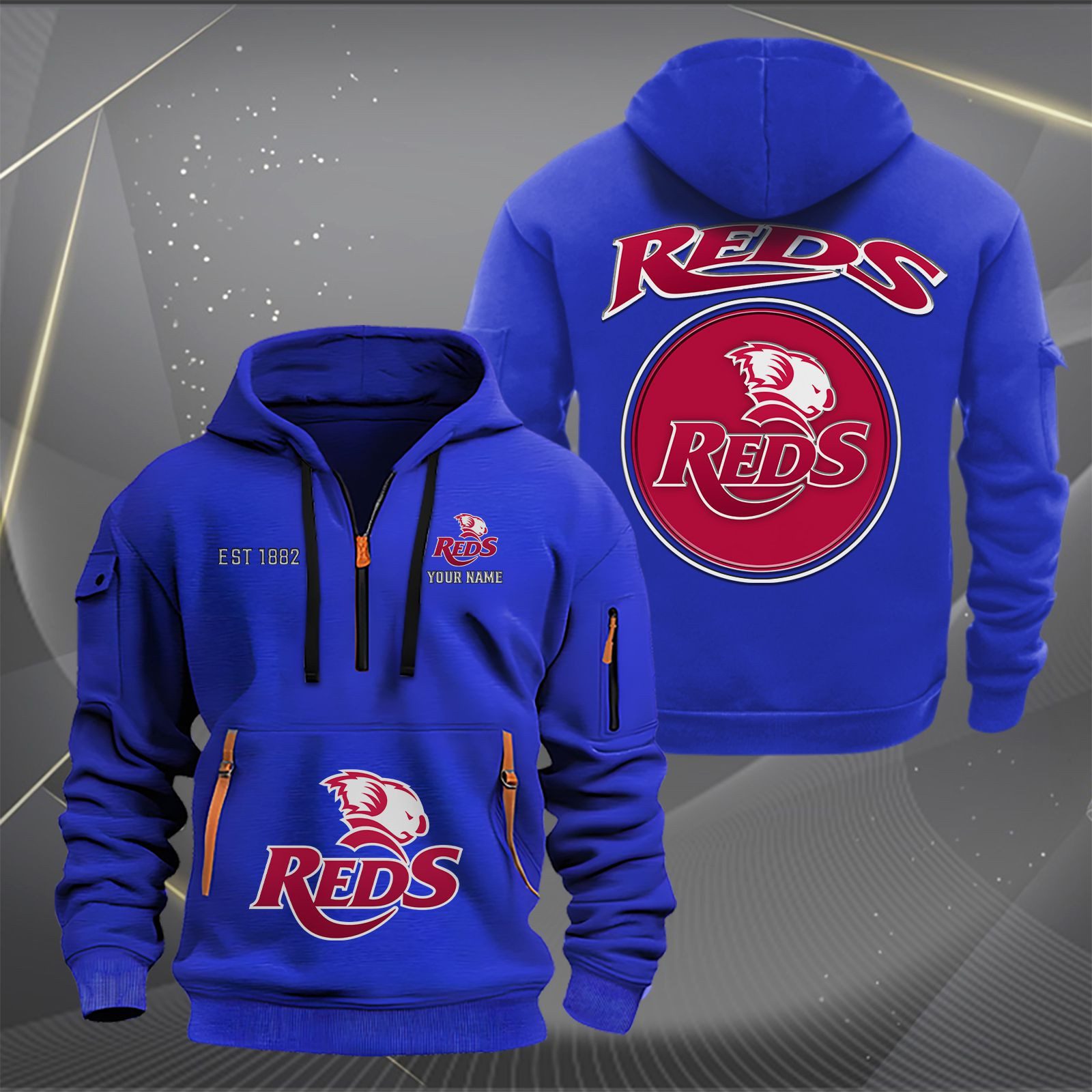 Super Rugby Queensland Reds Personalized Half-zip Hoodie Gift For Fans Super Rugby Queensland Reds Personalized Half-zip Hoodie Gift For Fans