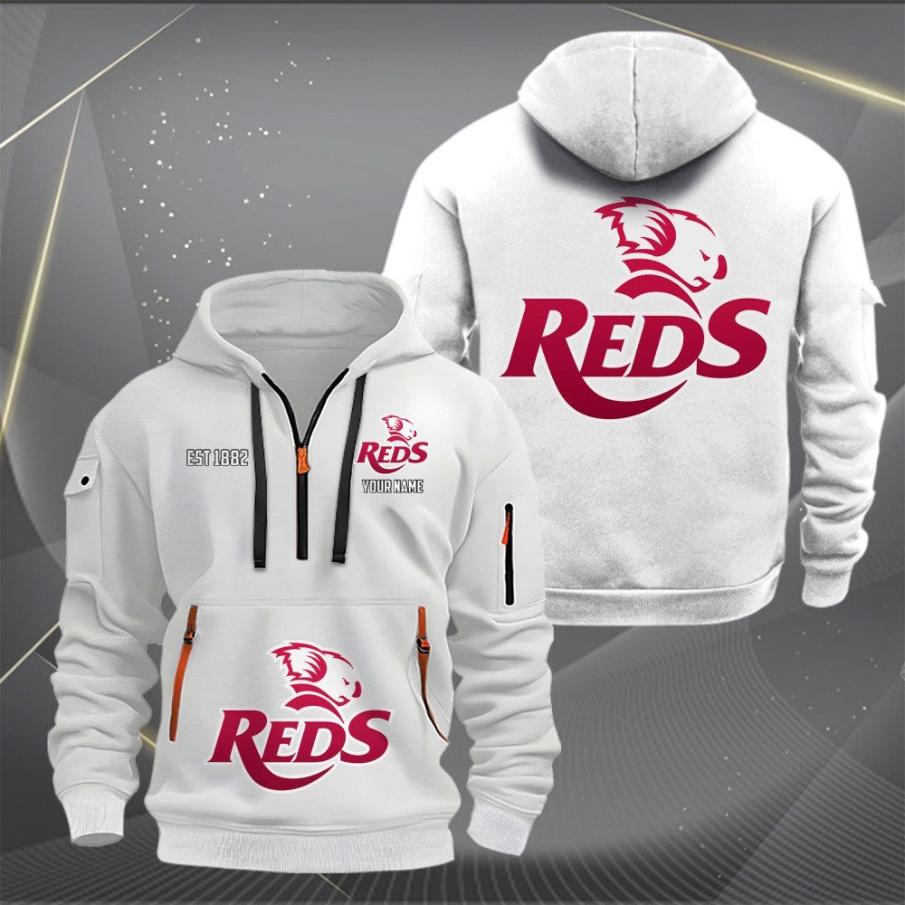 Super Rugby Queensland Reds Personalized Half-zip Hoodie Gift For Fans Super Rugby Queensland Reds Personalized Half-zip Hoodie Gift For Fans