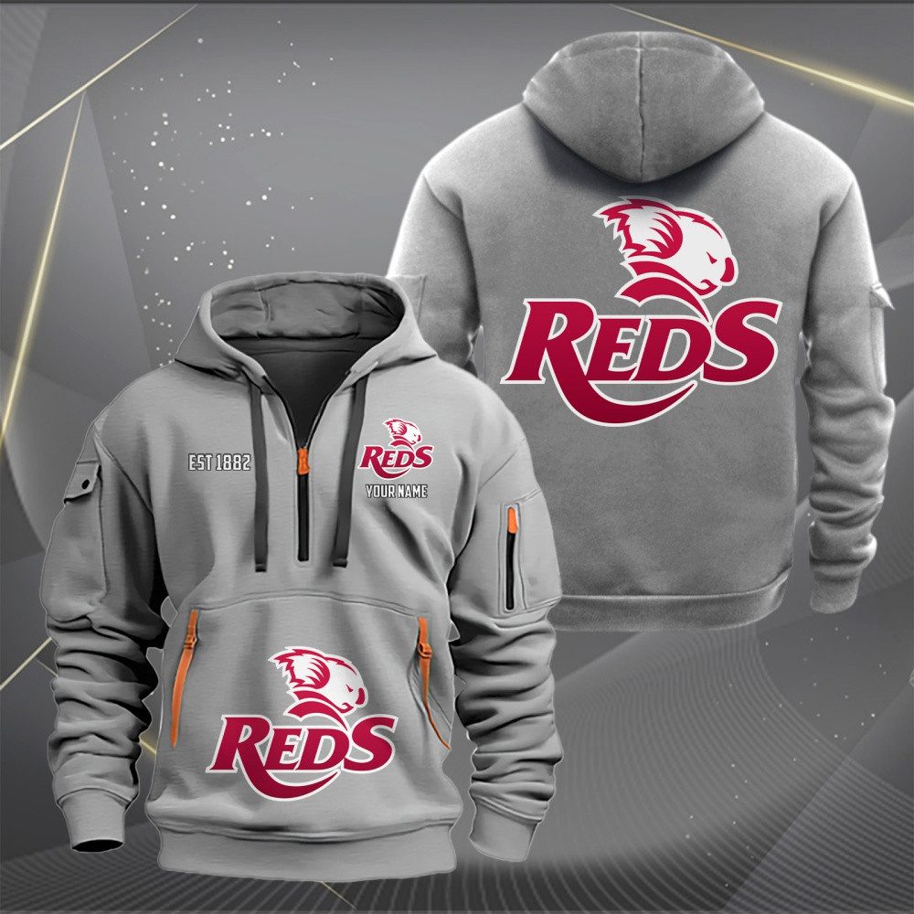 Super Rugby Queensland Reds Personalized Half-zip Hoodie Gift For Fans Super Rugby Queensland Reds Personalized Half-zip Hoodie Gift For Fans