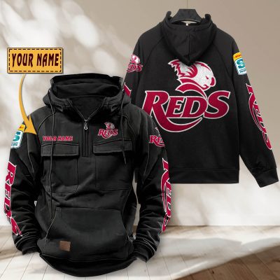 Super Rugby Queensland Reds Personalized Half-zip Hoodie Gift For Fans