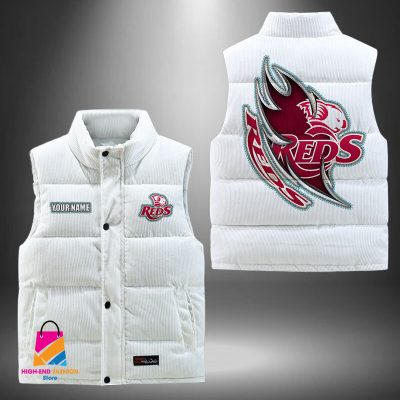 Super Rugby Queensland Reds Personalized Style Sleeveless Puffer Jacket Gift For Fans