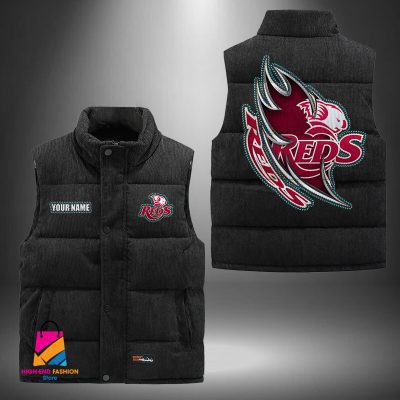 Super Rugby Queensland Reds Personalized Style Sleeveless Puffer Jacket Gift For Fans