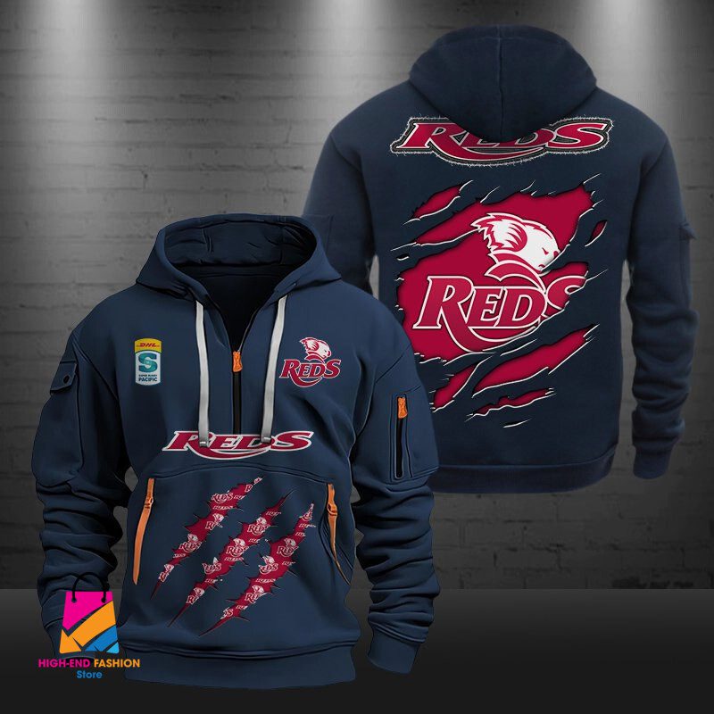 Auspiritmerch Queensland Reds Sports Hoodie Zipper Gift For Fans Auspiritmerch Queensland Reds Sports Hoodie Zipper Gift For Fans