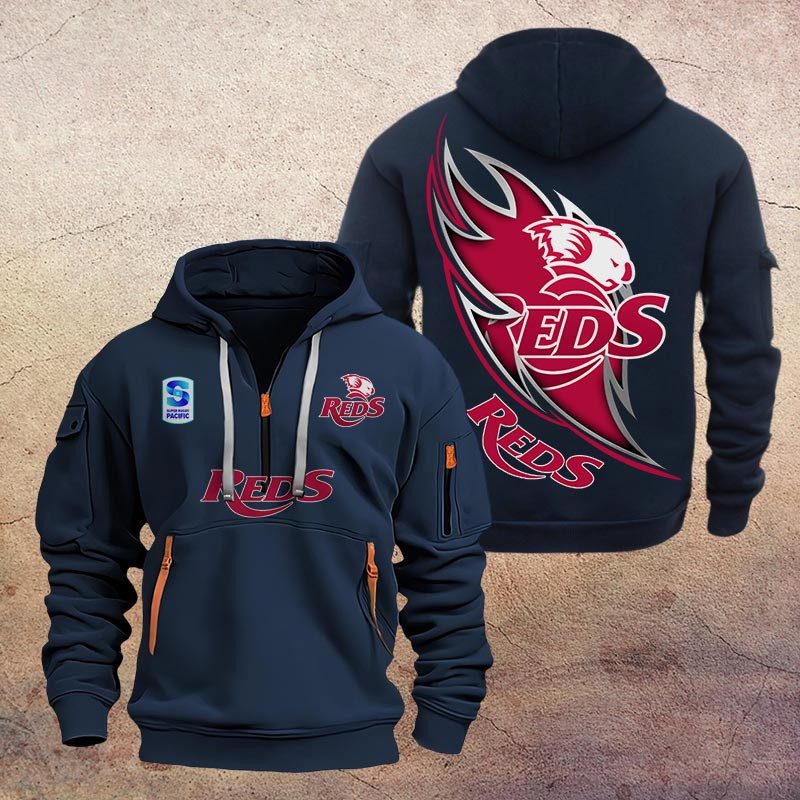 Super Rugby Queensland Reds Half-zip Hoodie Gift For Fans Super Rugby Queensland Reds Half-zip Hoodie Gift For Fans