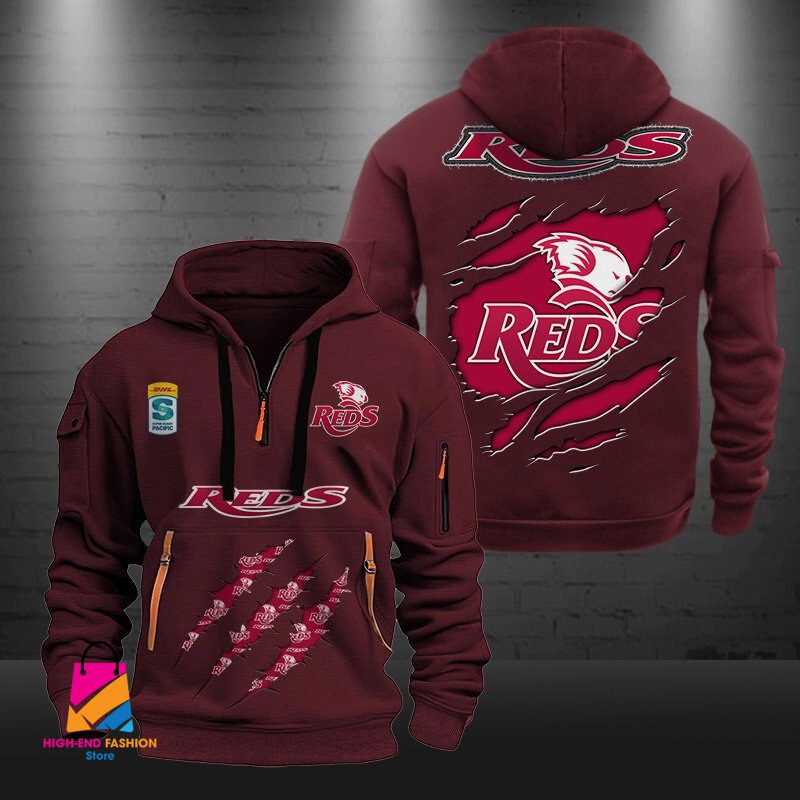 Auspiritmerch Queensland Reds Sports Hoodie Zipper Gift For Fans Auspiritmerch Queensland Reds Sports Hoodie Zipper Gift For Fans