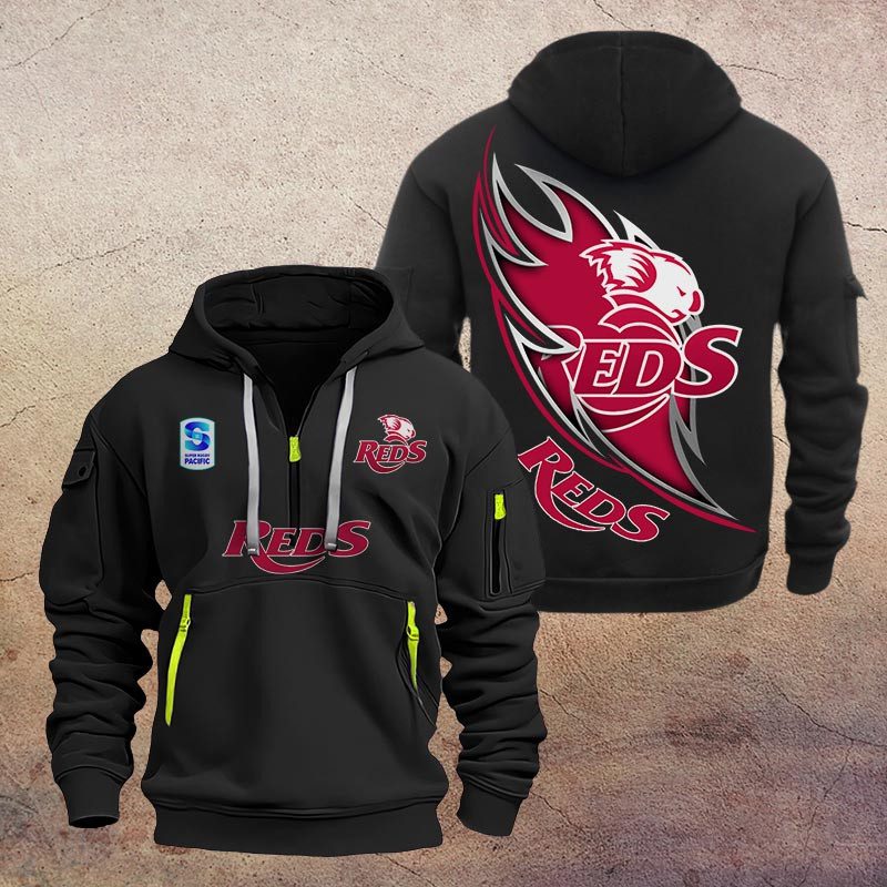 Super Rugby Queensland Reds Half-zip Hoodie Gift For Fans Super Rugby Queensland Reds Half-zip Hoodie Gift For Fans