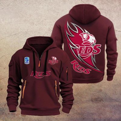 Super Rugby Queensland Reds Half-zip Hoodie Gift For Fans