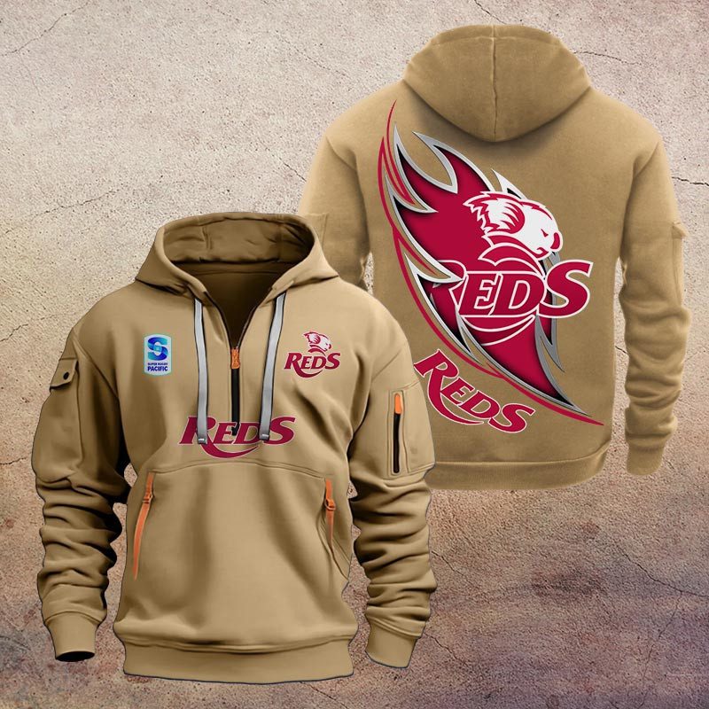 Super Rugby Queensland Reds Half-zip Hoodie Gift For Fans Super Rugby Queensland Reds Half-zip Hoodie Gift For Fans
