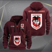 NRL St. George Illawarra Dragons Personalized Half-zip Hoodie Gift For Fans