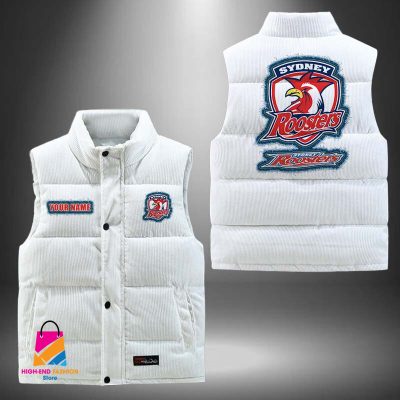 NRL Sydney Roosters Personalized Style Sleeveless Puffer Jacket Gift For Fans