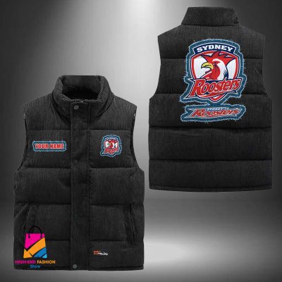 NRL Sydney Roosters Personalized Style Sleeveless Puffer Jacket Gift For Fans