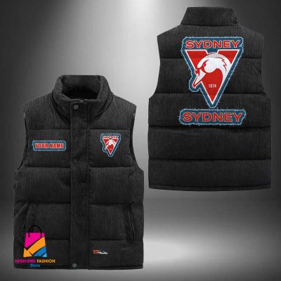 AFL Sydney Swans Personalized Style Sleeveless Puffer Jacket Gift For Fans